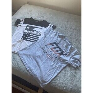 2 T Shirts Fox Riders Club Gym Gear Size  L Blue And White